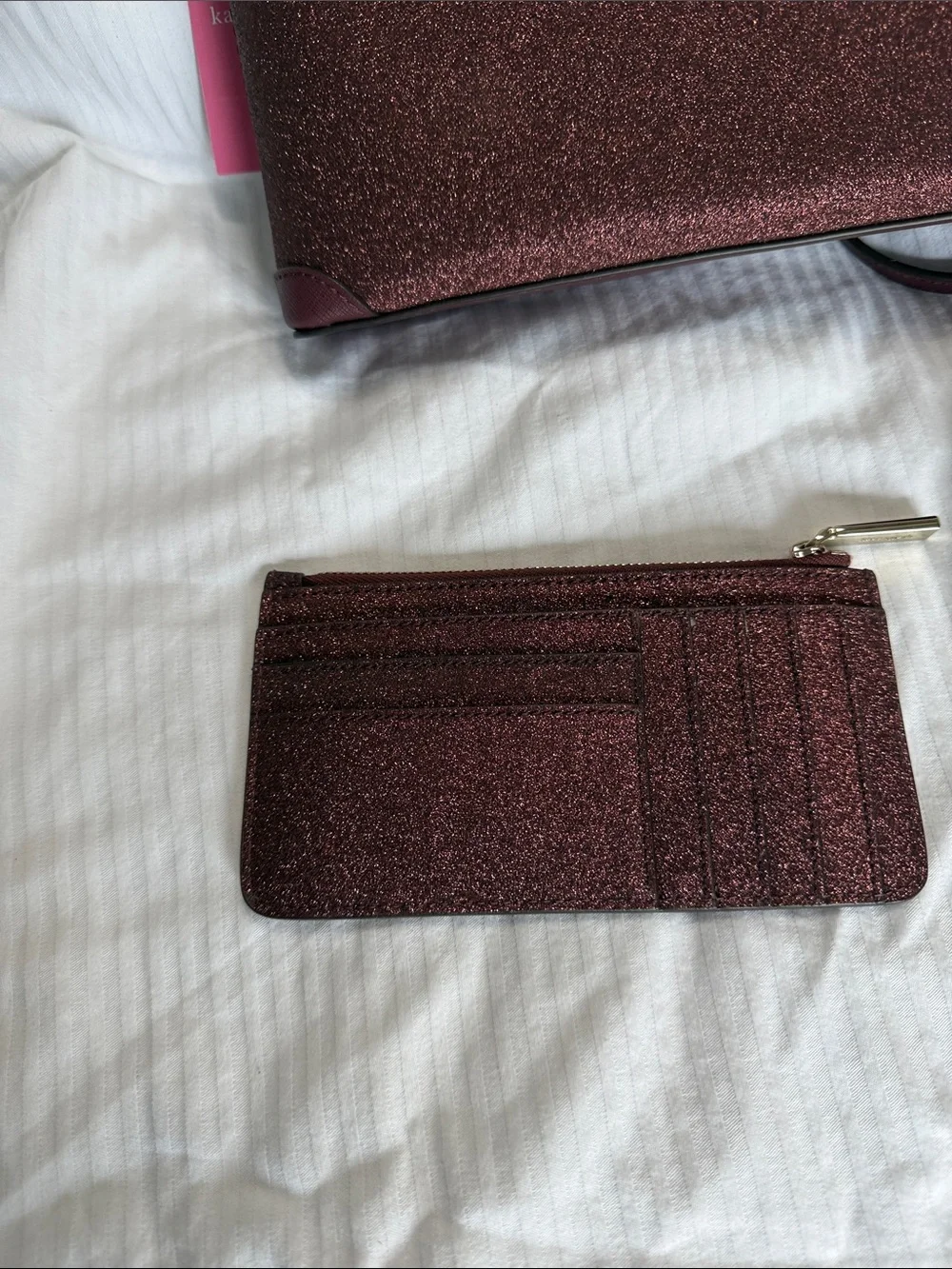 kate spade Glitter Bordeaux Crossbody and Wallet Set